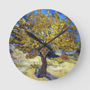 Horloge Ronde Le tableau du mûrier de Van Gogh