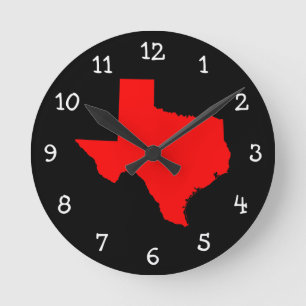 Horloge Ronde Le Texas rouge et noir