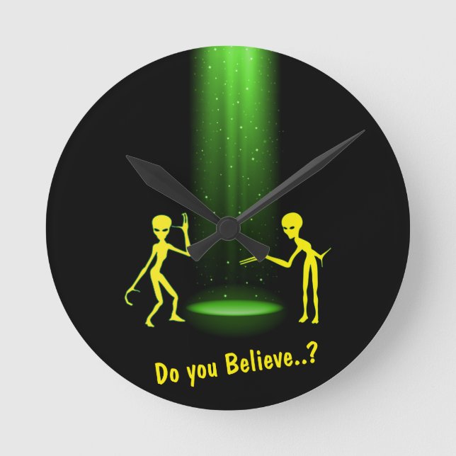 Horloge Ronde L'enlèvement d'Aliens OVNI 👽 Croyez-Vous ? (Recto)