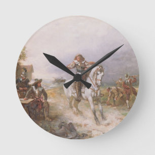 Horloge Ronde L'ennemi s'approche (l'huile sur la toile)