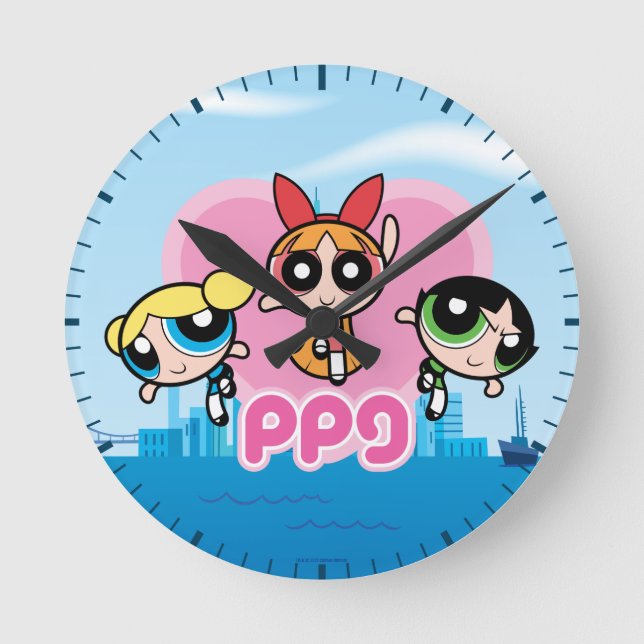 Horloge Ronde L'équipe des filles puissantes est géniale (Recto)