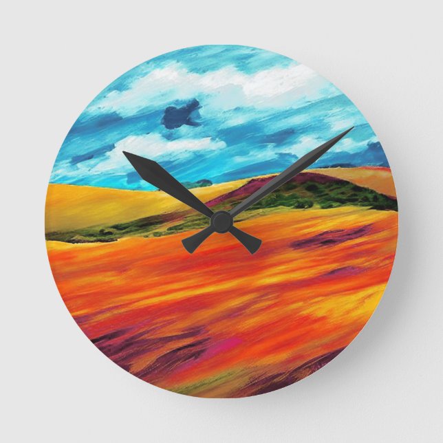 Horloge Ronde Les collines rouges jaunes (Recto)