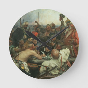 Horloge Ronde Les Cosaques de Zaporozhye écrivant une lettre