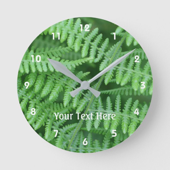 Horloge Ronde Les fougères vertes des bois Nature Motif (Recto)
