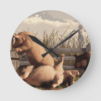 Horloge Ronde Les Pigs