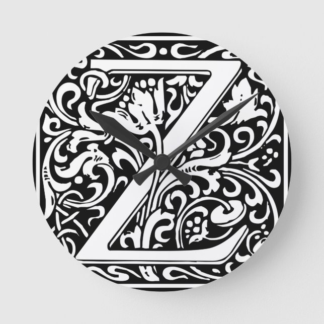 Horloge Ronde Lettre Z Monogramme médiéval Vintage (Recto)