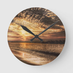 Horloge Ronde Lever du soleil de la superbe plage