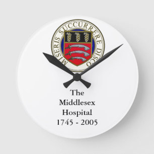 Horloge Ronde L'horloge d'hôpital de Middlesex avec des mots