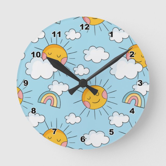 Horloge Ronde L'horloge murale de Sunshine Kid's (Recto)