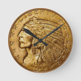 Horloge Ronde Liberty Gold