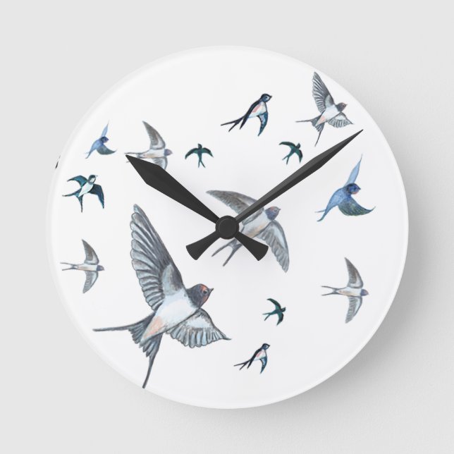 Horloge Ronde L'Illustration De L'Avalière Volante (Recto)