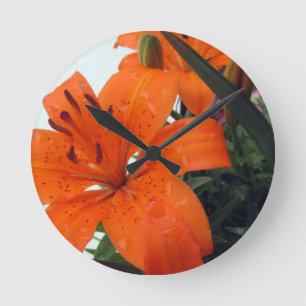 Horloge Ronde Lily Orange