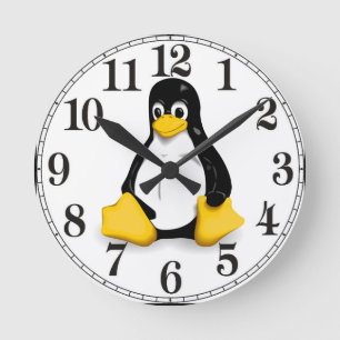 Horloge Ronde Linux Tux Products