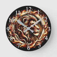 Lion flamboyant dans un anneau de flammes d'Astrol