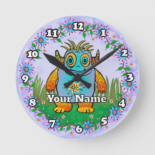 Horloge Ronde Little Blue Monster (Recto)