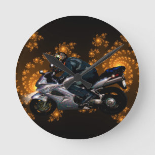 Horloge Ronde Live To Ride Motorbiker