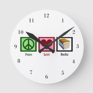 Horloge Ronde Livres d'amour de paix