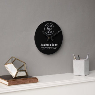 Horloge Ronde Logo Commercial Personnalisé Simple