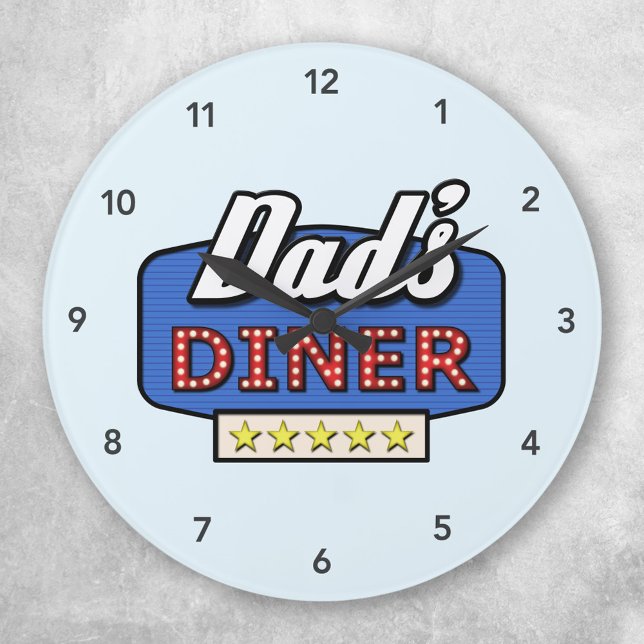 Horloge Ronde Logo de papa's Diner - Un cadeau pour papa (Créateur téléchargé)