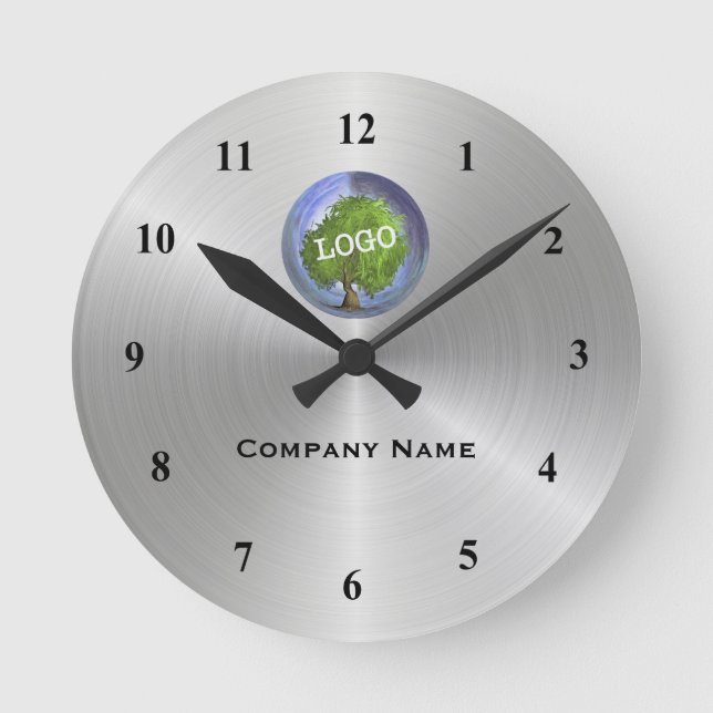 Horloge Ronde Logo d'entreprise Silver (Recto)