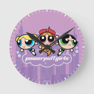 Horloge Ronde Logo du groupe Powerpuff Girls