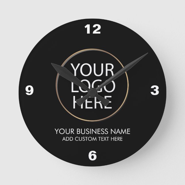 Horloge Ronde Logo professionnel et entreprise de texte noir (Recto)