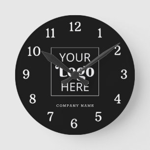 Horloge Ronde Logo Professionnel Personnalisé Nom De L'Entrepris