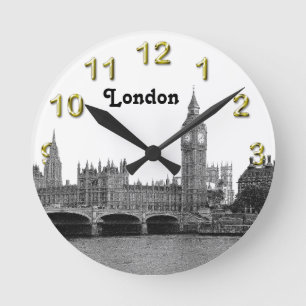 Horloge Ronde Londres Angleterre Royaume-Uni Skyline Etché