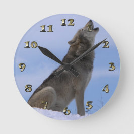 Horloge Ronde Loup de l'Alaska
