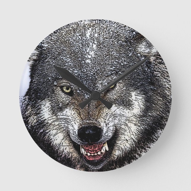 Horloge Ronde Loup sauvage (Recto)