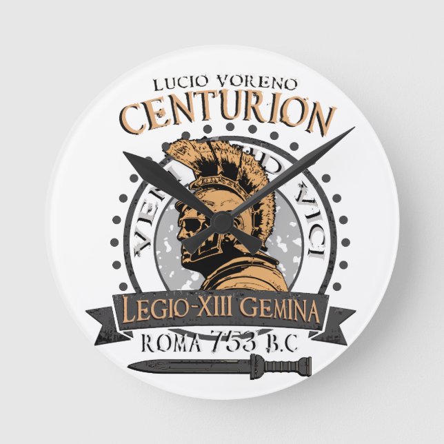Horloge Ronde Lucius Voreno, un célèbre centurion romain (Recto)