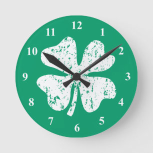 Horloge Ronde Lucky 4 St Patrick's Day clock