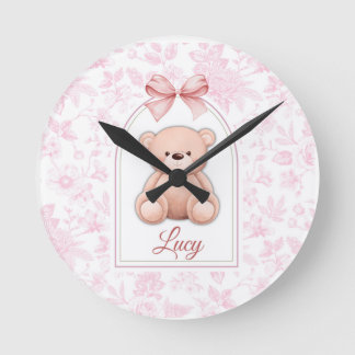 Horloge Ronde Lucy | Conception personnalisée d'ours en peluche
