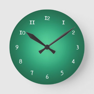 Horloge Ronde Lumière blanche sur vert
