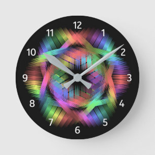 Horloge Ronde Lumière de couleur Rainbow