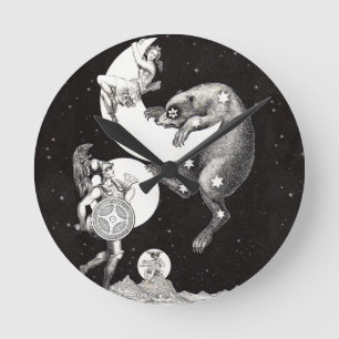 Horloge Ronde Lune céleste ciel Univers Dieu Nuit Illustration