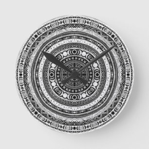 Horloge Ronde Lune Enfant Mandala Triple Lune Sorcière