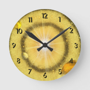 Horloge Ronde L'Univers d'or