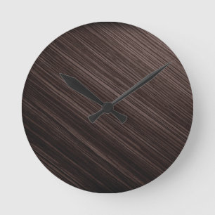 Horloge Ronde Luxueux Arrière - plan en bois d'acajou
