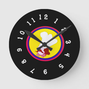 Horloge Ronde m. chef cartoon édition 24h/24