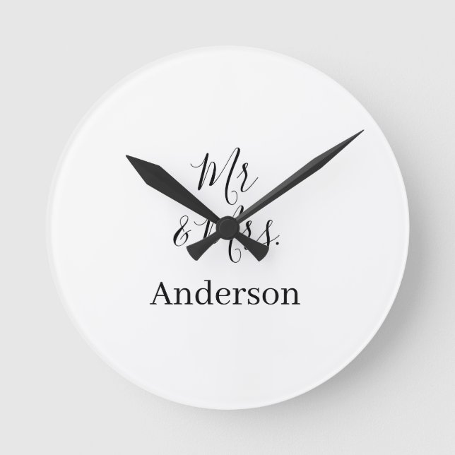 Horloge Ronde M & Mme ajoutent le nom de famille date année cade (Recto)