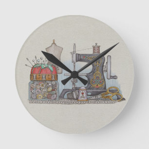 Horloge Ronde Machine à coudre actionnée à la main