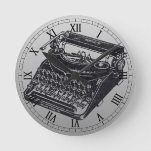 Horloge Ronde Machine à écrire silencieuse de luxe