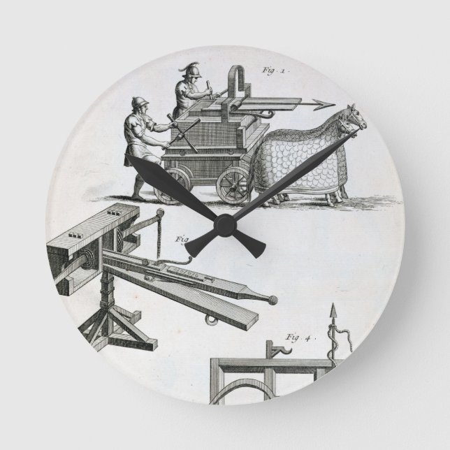 Horloge Ronde Machines ballistiques romaines, du 'Encyclopedie (Recto)