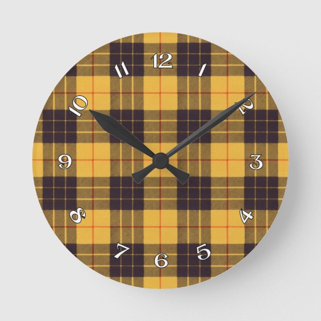 Horloge Ronde Macleod de tartan de Lewis et d'écossais de Ramsay (Recto)