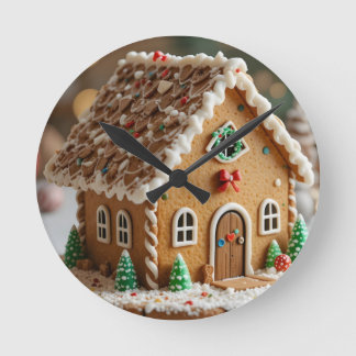 Horloge Ronde Magie des Fêtes dans un Chalet en Sucre