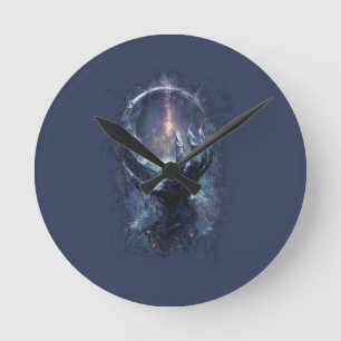 Horloge Ronde Main Cosmique Fantastique Sombre