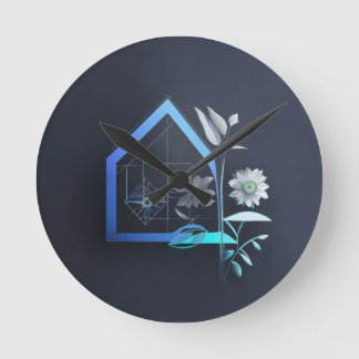 Horloge Ronde Maison avec fleur