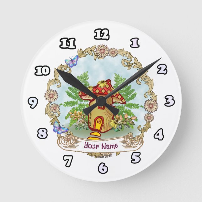 Horloge Ronde Maison Champignon  (Recto)