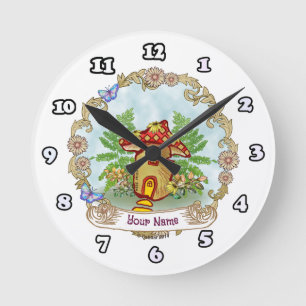 Horloge Ronde Maison de champignons